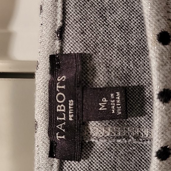 Talbots Black and Silver Polka Dot Top - Picture 2 of 6